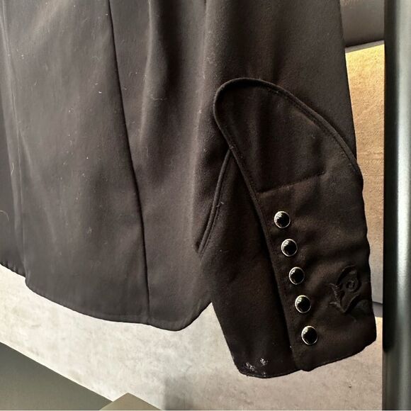 ROPER vintage women's snap down western shirt embroidered black on black size s - Picture 7 of 7